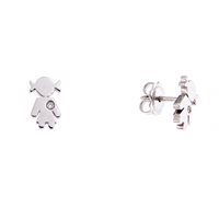Vicenza - Piazzetta Palladio 2 - Ohrringe Crivelli Dame easy in Weißgold Diamante 0.02 Ct 212-M365/F - 212-M365/F